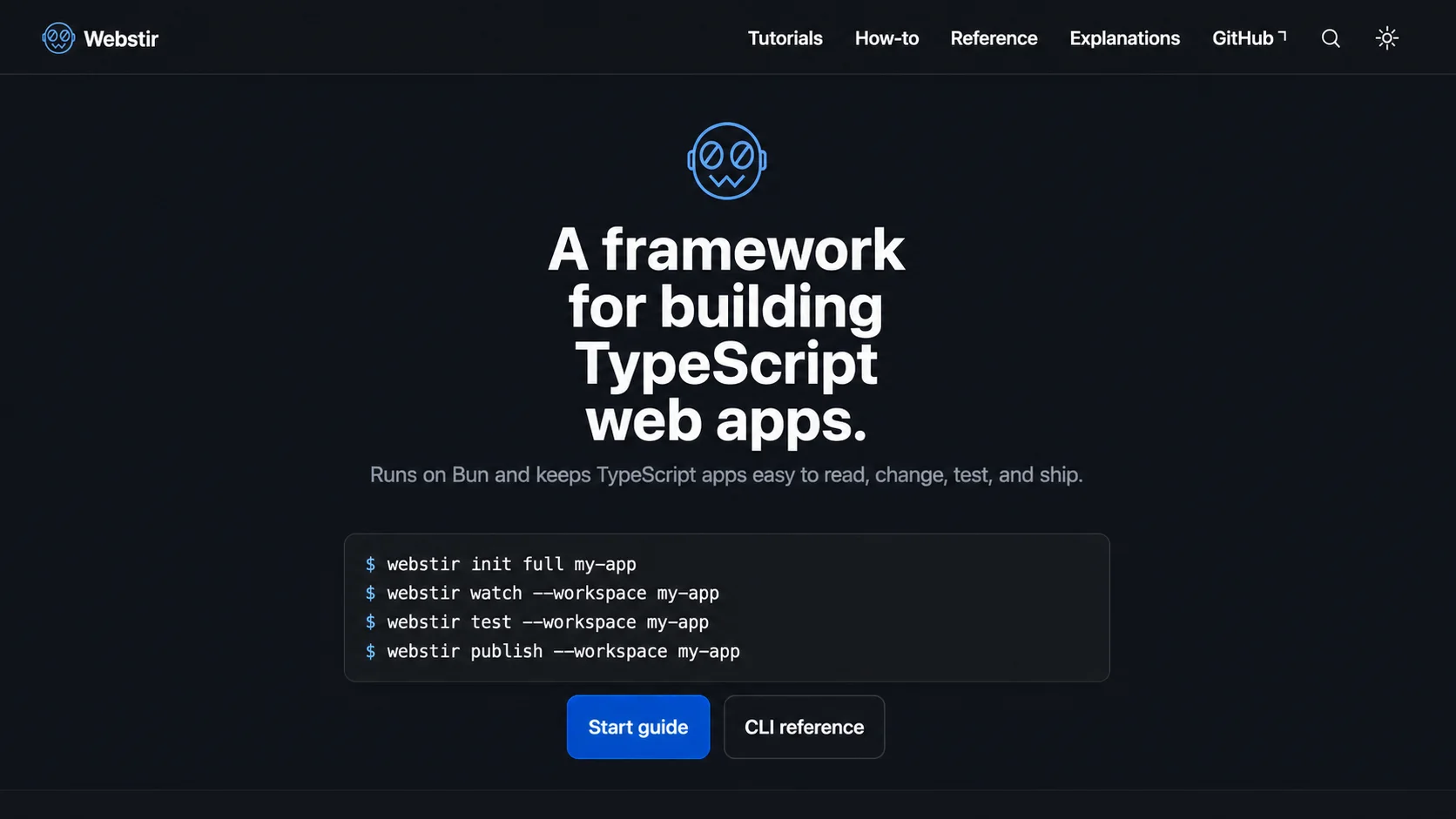 Webstir documentation and command workflow